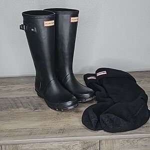 Hunter Brand Tall Boots with sock Liners